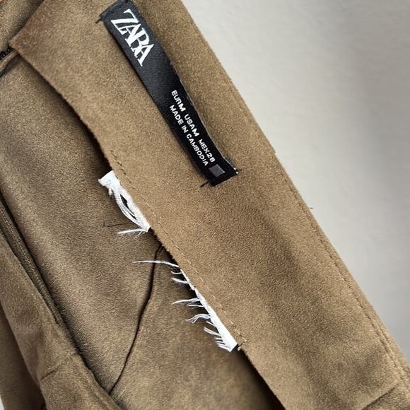 Zara Suede-Like Midi Skirt High Slit Medium - Picture 8 of 8